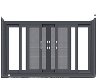 Ventanas y Puertas Modernas de Aleación de Aluminio en Oferta, Vidrio Templado Doble, Ventana Corredera Horizontal, Pantalla Plegable para Sala de Estar y Cocina