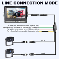 Wadah Kamera kendaraan dengan Monitor 7 inci dan DVR, untuk sistem Monitor kendaraan Trailer truk semi Box RV 2 layar terpisah