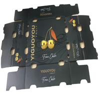 Boîtes d'emballage de fruits ondulés en relief avec doublure en éponge pour le stockage de raisins de tomate de myrtille de mangue de cerise de pomme