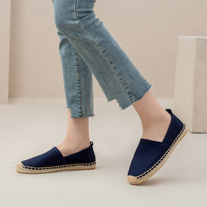 Élégantes espadrilles jaunes décontractées pour femmes, mocassins classiques à semelle tressée en jute, confortables et faciles à enfiler pour le quotidien - Product Image 3