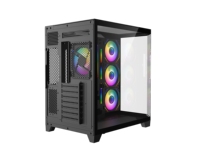 Gabinete de Computadora AntarcChill ATX Mid Tower, Diseño de Alto Flujo de Aire con Vidrio Templado Completo, Compatible con Radiadores Dobles