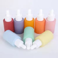 20ML Leere Farbige Mattierte Zylinderflasche mit Heißprägung und Flachschulter für Serum Ätherisches Öl Gummiball-Tropfer Sprühglasflasche