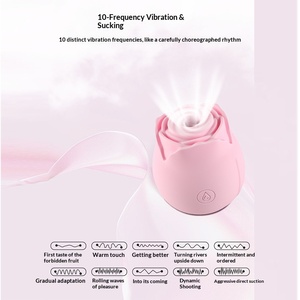 Grensoverschrijdende effenkleurige Meet Huan Rose tepelstimulator voor vrouwelijke massage, zuigende masturbatie, volwassen vibratie, seksartikelen 10 - Product Image 4