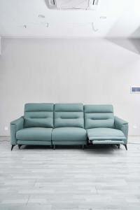 Sofá Reclinable Doble de Cuero Genuino, Moderno, Extensible, con Masaje Eléctrico, 3 Plazas - Product Image 3