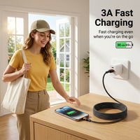 Kabel USB a ke Tipe C dengan Jalinan Nilon, Kabel Data Pengisian Daya Anti-Putus untuk Samsung, Xiaomi, Pixel, dan Ponsel Android Lainnya