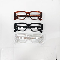 Montures de lunettes en acétate transparent coloré épais, montures optiques en écaille de tortue transparente, vente en gros en vrac, stock disponible