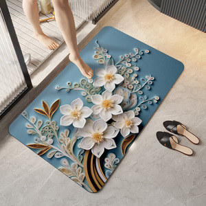 Alfombra Absorbente 3D para Baño, Alfombra de Entrada de Baño de Tierra de Diatomeas Suave, Alfombra Antideslizante de Secado Rápido para el Hogar - Product Image 3