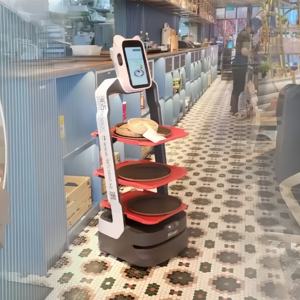 หุ่นยนต์ไอออยแบบมนุษย์สำหรับส่งอาหารแบบขับเองสำหรับบริกรสำหรับร้านอาหาร - Product Image 3