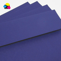 Cartera de documentos de papel de laminación mate impresa azul de 230GSM de fabricación china