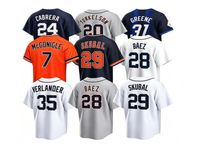 Maillot de baseball brodé en gros 2026 – 24 Cabrera, 20 Torkelson, Tarik Skubal, 35 Verlander, 7 McGonigle, 28 Baez, 31 Greene