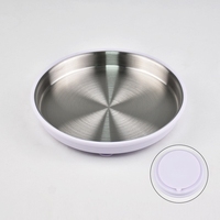 Ensemble d'alimentation pour bébé avec manchons en silicone amovibles, antidérapants, sans compartiments, et assiette à grande ventouse en acier inoxydable, compatible lave-vaisselle