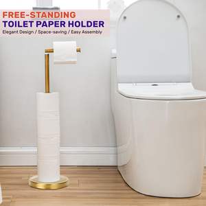 Portarotolo di Carta Igienica Elegante Autoportante, Base Robusta, Supporto da Terra per Rotoli di Carta Igienica per Bagno - Product Image 2