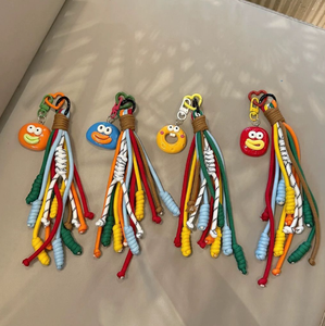 Breloques multicolores en corde tressée | Porte-clés perlé/dessin animé et <span class=keywords><strong>pendentif</strong></span> de sac <span class=keywords><strong>pour</strong></span> lanière de téléphone <span class=keywords><strong>portable</strong></span> - Product Image 3