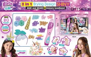 Kit de tressage et de torsion électrique 2-en-1 EPT, outil de coiffage automatique DIY avec <span class=keywords><strong>perles</strong></span> et fils colorés pour filles de 5 ans et plus - Product Image 5