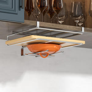 Étagère murale multifonctionnelle en acier inoxydable pour <span class=keywords><strong>planche</strong></span> à découper, couvercle de pot, rouleau de papier, crochet pour salle de bain et cuisine - Product Image 4