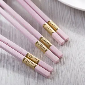 Custom Printed Pink Chopsticks With Case Fiberglass Chopsticks Pink South Korea Qingdao Food Grade Chopsticks