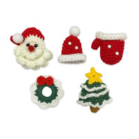 Porte-clés en crochet fait main sur le thème de Noël, chapeau de Noël Amigurumi, Père Noël tricoté, arbre de Noël en peluche, décoration de Noël, cadeau