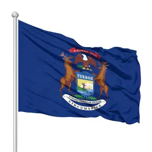工場卸売カスタムポリエステル生地厚くミシガン州旗