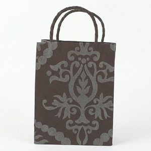 Bolsa de Compras de Algodón Reciclado Hecha a Mano de Alta Calidad con Asa de Cordón de Papel Estampado de Terciopelo y Papel Artístico a Juego - Product Image 1