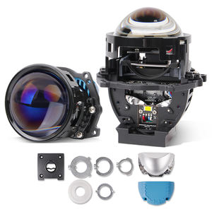 Lentilles de projecteur Bi-LED 3 pouces pour phares H4 H7 9005, avec 3 lentilles réfléchissantes en film bleu, lumière blanche, mise à niveau non destructive - Product Image 1