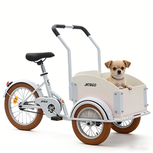 Vélo cargo à 3 roues multifonctionnel MTBGO pour animaux de compagnie, avec panier fermé et guidon réglable, idéal pour <span class=keywords><strong>les</strong></span> propriétaires d'animaux lors de courses et de sorties en plein air - Product Image 3