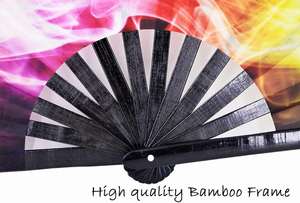 Éventail pliant en bambou personnalisé imprimé par sublimation, grand format, pour mariages et fêtes, artisanat en bambou fait main, vente en gros - Product Image 5