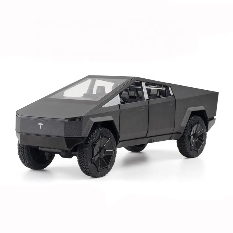 Pickup SUV Alloy Car Model Diecast Metal Toy Off-Road Vehicle Truck Sound Light Kids Toy Collection 1/24 Tesla Cybertruck model