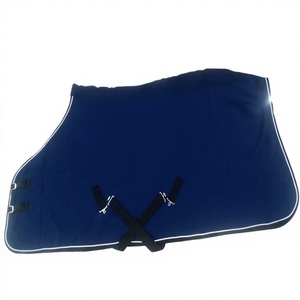 Couverture d'extérieur pour cheval en tissu Oxford bleu, col standard, 2 sangles de fixation, accessoires en acier inoxydable, utilisation extérieure toutes saisons, fabricant - Product Image 1