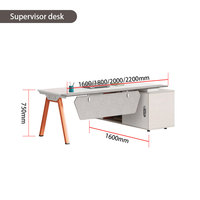Bureau de direction en bois massif convertible en forme de L Liyu Modern