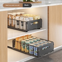 Étagère de rangement pour épices de cuisine pliable en métal moderne et durable à double couche avec un rangement pour épices pour armoire profonde