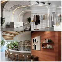 Panneau mural en porcelaine souple flexible à rayures horizontales, étoiles et diamants, revêtement décoratif moderne pour l'extérieur et l'intérieur