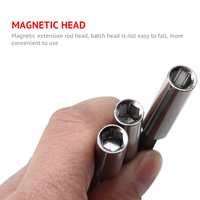 Barre d'extension hexagonale en acier au carbone 1/4 avec support magnétique pour embouts de tournevis