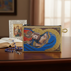 Cartera y Monedero Tejidos con Iconografía Cristiana de la Virgen María y el Niño Jesús, Regalo Católico - Product Image 3