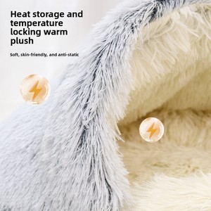 Toptan Özel İç Mekan Kışlık Kapalı Kedi Yatağı Çevre Dostu Yuvarlak Peluş Rahatlatıcı Köpek ve Kedi Yatakları - Product Image 2