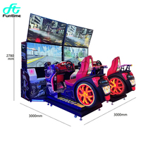 Meilleure vente Équipement de jeu de simulateur de course à quatre écrans à pièces d'intérieur Machine de jeu de conduite d'arcade de course