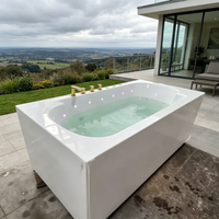 Baignoire Balnéo AFFINARE 1,8 m en Acrylique avec Massage par Jets d'Air, Installation Facile, Design Moderne, 2 Personnes, Intérieur Appartement/Villa