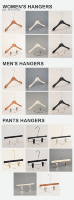 Cintres en bois de chêne massif sélectionnés de 15,4 pouces, marque privée, avec barre antidérapante pour pantalons, pour showroom de luxe
