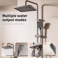 Ensemble de douche intelligent chaud et froid de style hôtel, mitigeur unique avec fonction pause, jet pluie, finition céramique brossée douce, barre coulissante
