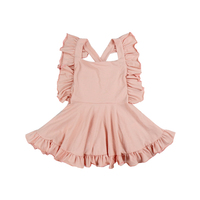 Robe d'été rose pour petites filles 2025 Yiwu Yiyuan, modèle ODM, en Spandex/Polyester respirant, écologique, décontractée, longueur genou, coupe trapèze