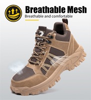 Chaussures de sécurité décontractées pour hommes, légères, à embout en acier, élégantes, respirantes, avec empeigne en maille, logo personnalisé, pour le dropshipping