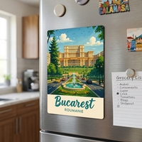 Aimant de réfrigérateur de ville touristique européenne, autocollant magnétique, 78 modèles, paysage urbain, souvenirs de vacances, cadeau original, rectangulaire