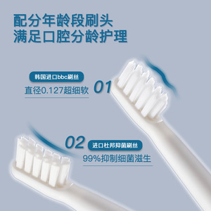 Cepillo de dientes eléctrico sónico para niños Chuangye, carga tipo C, 5-13 años, rosa y azul claro con pegatinas - Product Image 4