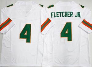 2026 Toptan Miami Hurricanes Amerikan Kolej Futbolu Formaları Dikişli # 10 TONY # 4 FLETCHER JR.Breathable Spor Gömleği - Product Image 6