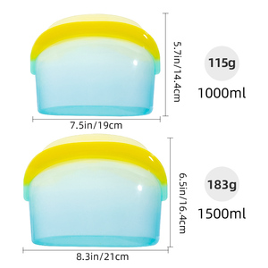ถุงซิลิโคนใส่อาหาร 2 ชิ้น ถุงเก็บอาหารแช่แข็งแบบใช้ซ้ำได้ ปลอดสาร BPA ถุงซิลิโคนสำหรับแช่แข็ง - Product Image 4