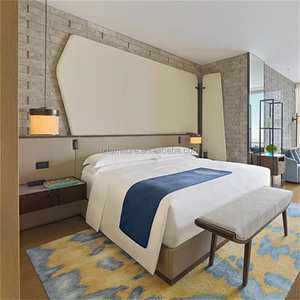 OEM Factory Direct Wholesale Price 3 Star Hotel Guest Room Furniture Manufacturer Custom King <b>Queen</b> MDF Panel Upholstered <b>Bed</b> - Product Image 1