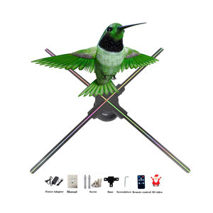 MissYou High Tech 27,5 pouces avec télécommande Bluetooth, écran publicitaire holographique, projecteur holographique 3D, ventilateur holographique pour exposition, Noël - Product Image 2