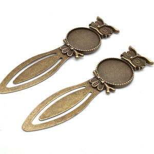 Accessoires d'ornement en alliage bronze ancien hibou-marqueur de page Époxy vierge Logo personnalisé Signet promotionnel en métal avec base de 20mm - Product Image 5