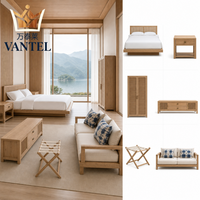Modernes Hotel-Schlafzimmer-Möbelset Maßgefertigtes Bett Kleiderschrank TV-Schrank Gepäckablage und Sofa für Gastgewerbe-Projekte