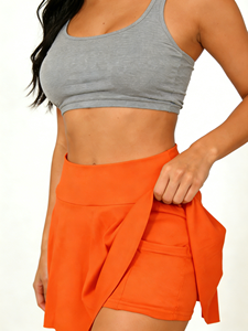 Minifalda acampanada negra, blanca, verde azulado y naranja para mujer 2026, diseño en A, falda deportiva informal - Product Image 5