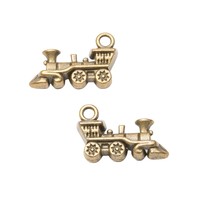 Breloque Locomotive à Vapeur Sideview, Moteur de Train Détaillé pour Bracelet d'Aimantés au Rail